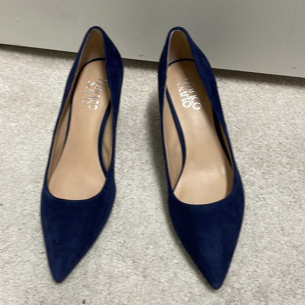 Franco Sarto Navy blue suede wedge